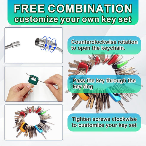 60 Set Bullozers Heavy Equipment Keys Master Consturction Ignition Keys for Kubota JCB Cat Yanmar Honda Ditch Witch