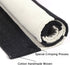 LEEVAN Black and White Striped Door Mat, 2'x4', Washable Reversible Cotton Woven Rug for Indoor/Outdoor