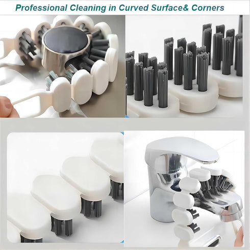 Crevice Cleaning Brush Hard Bristle Grout Cleaner Brush Scrub Brush Toilet Brush Cleaning Tools Cleaning Supplies for Household Use Bathroom Kitchen 3 Pcs (Black&White)