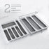 Masirs No-Slip Silverware Tray Organizer, Accommodates Different Kitchen Utensil and Cutlery Sizes, Deep Enough to Fit Entire Drawer, (2-PIECE | 9-SECTIONS) by Masirs