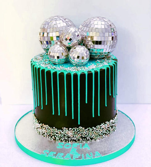 JeVenis Disco Ball Cake Decoration, 70's Disco Party Supplies for Birthday Party