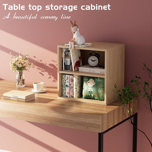 4 2 2 Garden you Cube Storage Organizer Shelf, Tiers Stackable Bookshelf, Wooden Display Bookcase with Cube Storage