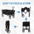 Heavy Duty Foldable Wagon Utility Carts with Wheels Adjustable Handle Collapsible Wagon Cart for Outdoor Grocery