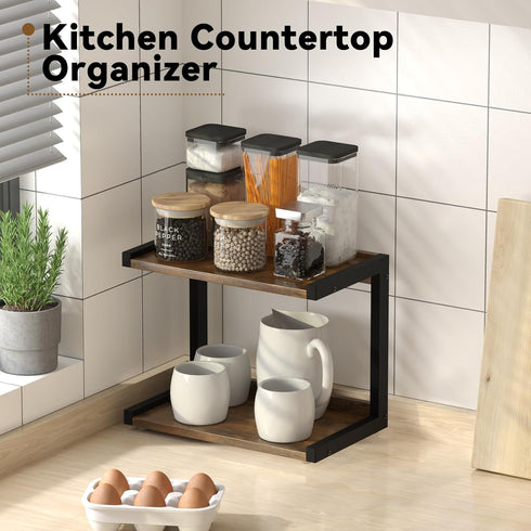 MARTY 2 12.6"x7.7" Counter Countertop, Tier Shelf Organizer Kitchen Spice Rack for Coffee Station Organizer for Mugs