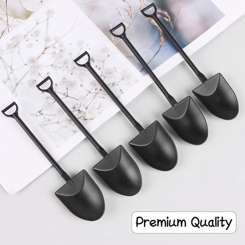 DIYASY 100 Pcs Mini Shovel Spoons - Plastic Shovel Spoon for Desserts, Halloween, Birthday Party Favors