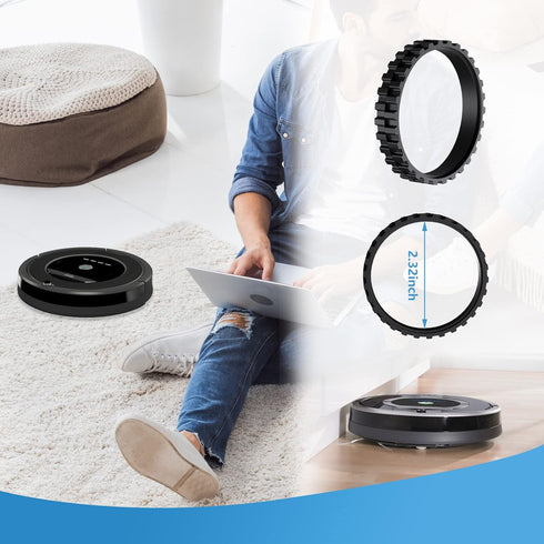 Tires Replacement For Irobot Roomba for Wheel Series 500, 600, 700, 800 and 900 e5 e6 i7, for All IROBOT roomba Models (2 Packs)