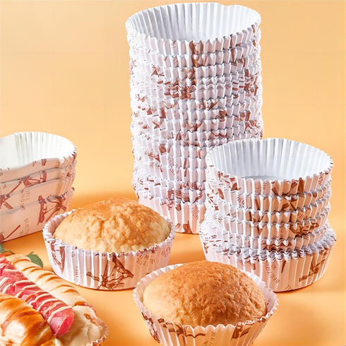 YOUEON 600 Pcs Jumbo Cupcake Liners, 3.5 In Greaseproof, 6 Oz Large Non-Stick Paper Baking Cups, 3 Pattern
