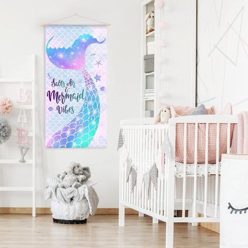 Bonsai Tree Mermaid Beach Towel, Cute Microfiber Bath Towel for Girls, Sand Free Quick Dry, 31" x 63"