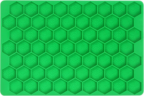 Hexagon Snowflakes Silicone Baking and Candy Mold with Scraper, Snowflake Molds for Gummies and Chocolates