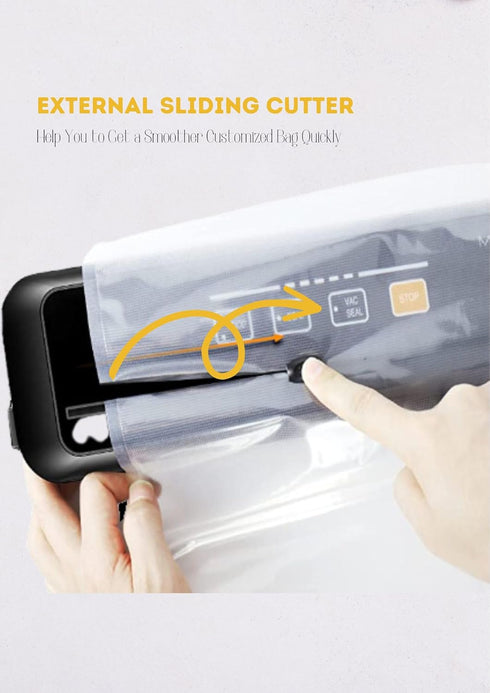 MEGAWISE Updated Model B Food Vacuum Sealer with Built-in Cutter for Fresh Saver of All Food Types