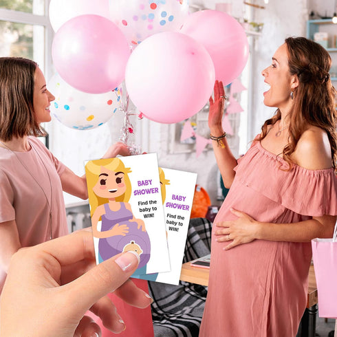 40 Cute Baby Shower Games - Scratch Off Lottery Ticket Raffle Cards with 4 Winners & 4 Loser Designs