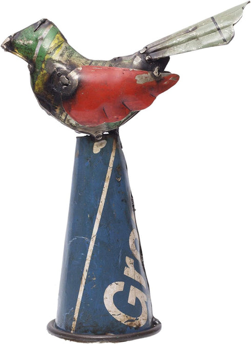 DeKulture Recycled Iron Bird Bottle Topper - Decorative Wine Bottle Cover (5.5x2.5x6 Inches)