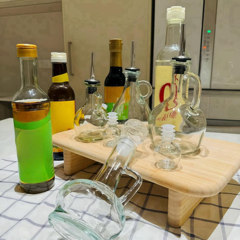 6 Pack with6 (6 Stainless Steel Classic Bottle Pourers,Black Adapters for Large Neck Bottles,Also for Olive Oil, Juice