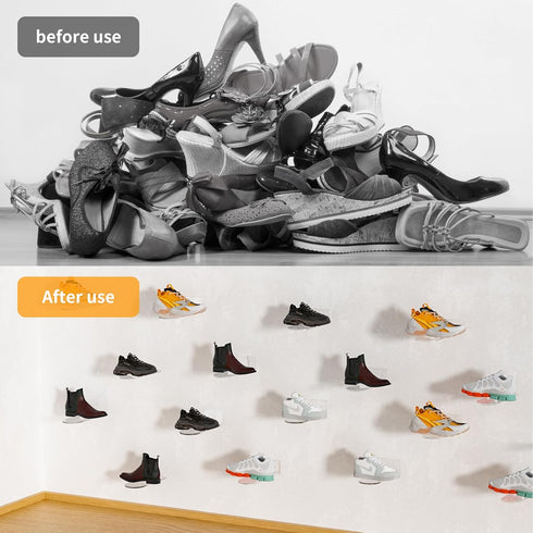 Wall-6 Pack Floating Shoe Shelves for Sneaker Shelves-Levitating Shoe Display Stand Acrylic Sneaker Wall Hanger,Shoe