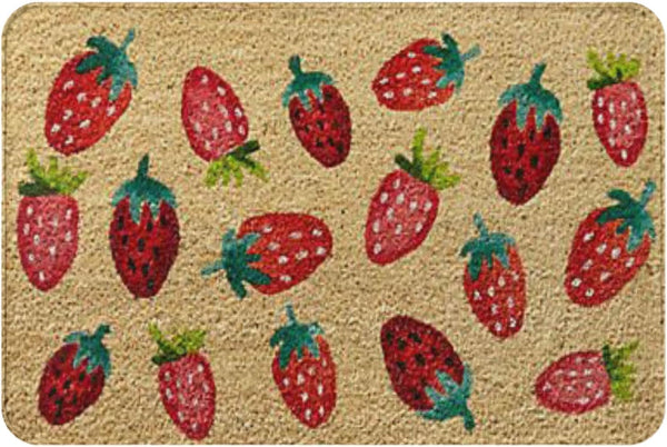 Welcome Mats for Front Door Outdoor Entry, Strawberries Doormat, Funny Non Slip Mat for Home Indoor Rugs 17x30 Inch