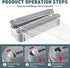 AUSTUFF 3 1 in Plastic Wrap Dispenser with CutterMagnetic Aluminum Foil and Adhesive Film Organizer, Wall Mount Kitchen