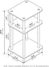 Furinno Just Turn-N-Tube Open Storage Nightstand, 1 Pack, 3-Tier, White/White
