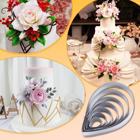 7pcs Rose Petal Cutter Set, Gum Paste Fondant Cake Decorating Tools