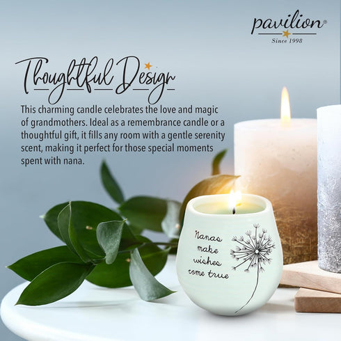Pavilion Gift Company Dandelion Wishes Ceramic Soy Candle, Nanas Make Wishes Come True, 77148
