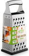Spring Chef Professional Large Parmesan Cheese Grater, Stainless Steel Metal Box Grater