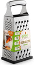 Spring Chef Professional Large Parmesan Cheese Grater, Stainless Steel Metal Box Grater