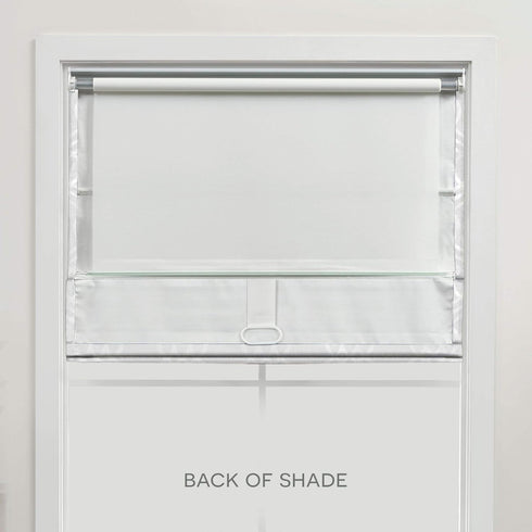 Exclusive Home Prague Trellis 100% Blackout Polyester Roman Shade, 31"x64", Color White