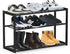 Jripae Bamboo Shoe Rack for Entryway, Stackable 3 Tier Shoe Organizer Shelf
