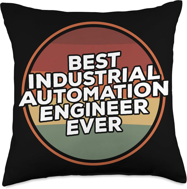 Vintage Best Industrial Automation Engineer Throw Pillow, Multicolor, 18x18