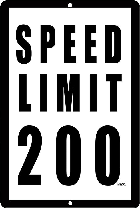 Rogue River Tactical Funny Mechanic Metal Tin Sign, 12x8 Inch Wall Décor for Man Cave Bar Speed Limit 200 MPH