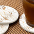 Pznen 2 Pack Accessories,Set 2 Liquid Marble Texture Coasters for Drinks Water Wave Curve Modern Doodle White Gold Oil