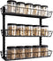 SWOMMOLY Adjustable Wall Mount Spice Rack, 3-Tier Dual-use Organizer, Black