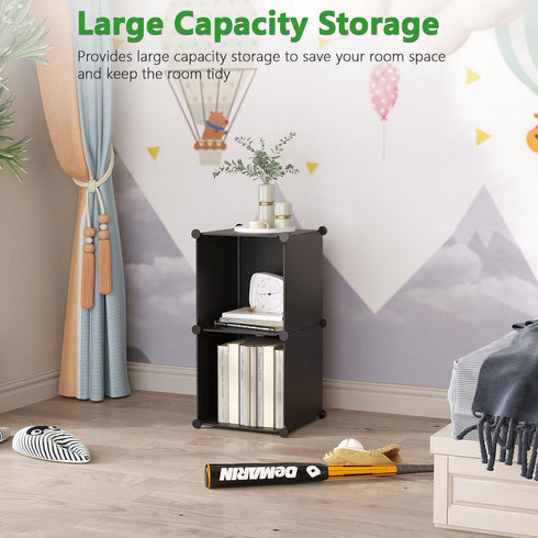 2-Cube Closet 12.4" 12.4" 24.8" C&AHOME Cube Storage, Organizer Units, Plastic Storage Shelves, DIY Book Shelf, Modular