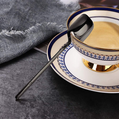 IQCWOOD Coffee Tea Spoons, Set of 6 Stainless Steel 5.6 Inch Small Espresso Spoons for Dessert, Ice Cream, Sugar, Tea