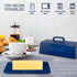 Gute Butter Dish with Lid, Covered Ceramic Butter Tray Storage for 1 Stick of Butter, Navy Blue
