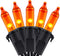 YULETIME Orange String Lights with Black Wire, 66 ft 200 Count UL