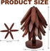Buanson 5 1 Wooden Tree Trivets for Hot Dishes, Foldable Kitchen Wooden Trivet for Pan, Pot, Bowl, Teapot, Hot Pot