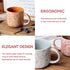 12 OZ Set 6, Set MONITO Coffee Mugs of Modern Coffee Mugs with handle for Tea/Latte/Cappuccino/Milk/Cocoa.