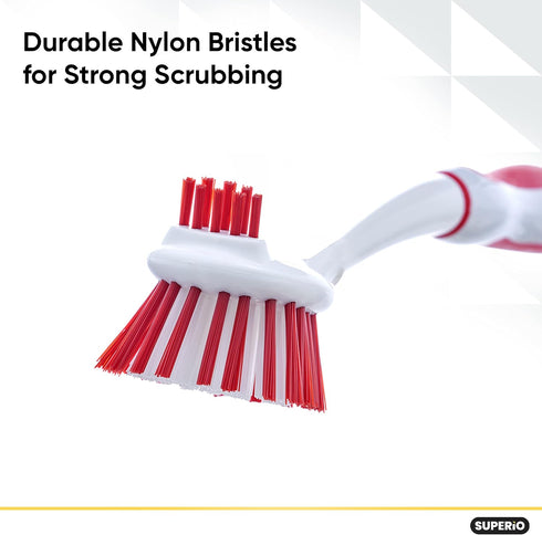 Dish Brush with Handle Vegetable Brush Double Sided Cleaning Brush Scrubber Non Scratch Scrub Brushes Kitchen Brush