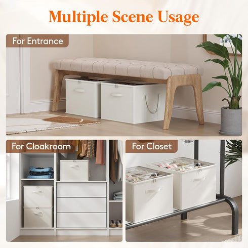 Closet, 12-16 1 Pack Lifewit Shoe Storage Organizer for Fabric Large Shoe Box Storage Containers with Clear Cover
