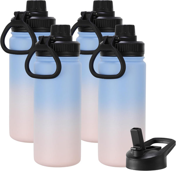 DOMICARE 16 oz Kids Water Bottle for School, Stainless Steel Double Wall Vacuum Insulated, Leakproof BPA Free