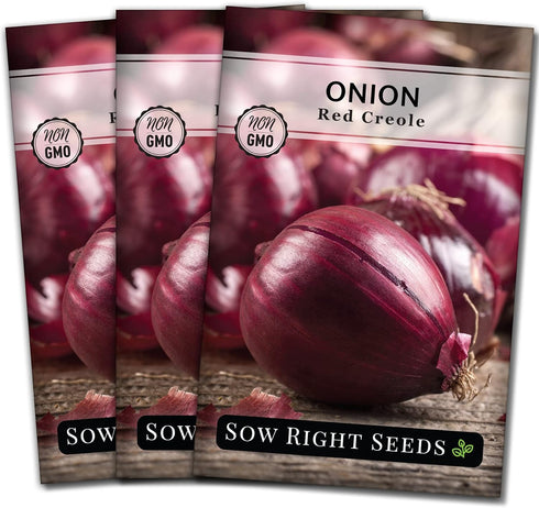 Sow Right Seeds - Red Creole Onion Seeds for Planting - Non-GMO