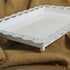 2Pcs Rectangle Iron Cupcake Serving Tray, White Dessert Plates for Party, Anniversary, Wedding, Christmas
