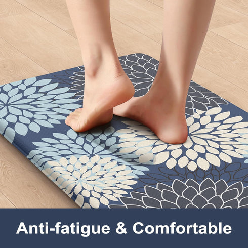 KIMODE Anti Fatigue Kitchen Mat, 17.3"x29" Non-Slip Waterproof Padded Floor Mat for Laundry and Office