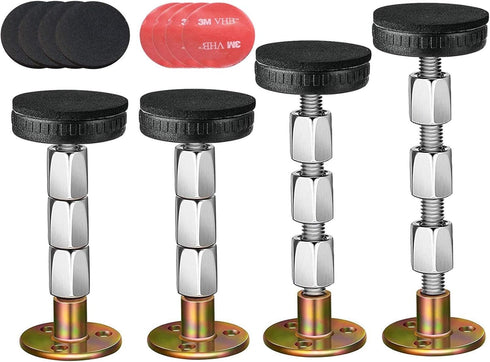 NANASO 4Pcs Bed Frame Anti-Shake Tool, Threaded Adjustable Headboard Stoppers, Prevent loosening Fixer