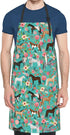 Floral Horse Print Waterproof Apron, Adjustable Neck Bib with 2 Pockets for Cooking Kitchen Gift