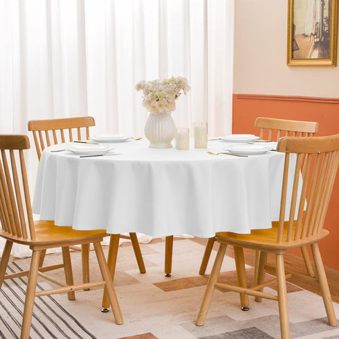 Softalker Round Tablecloth, Waterproof & Stain Resistant, Wrinkle Free Fabric Washable Polyester Table Cover for