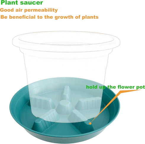Feyvdzv 4 Pack 12 inch, 8 10 14 17 inch, Plant Saucer Plant Stand Plastic Plant Saucers for Indoors Outdoor, Heavy Duty