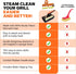 Set 1 2 1 Proud Grill Q-Swiper XL Steam-Clean BBQ Grill Cleaner - Bristle & Wire-Free Brush with Scraper, Kevlar Steam
