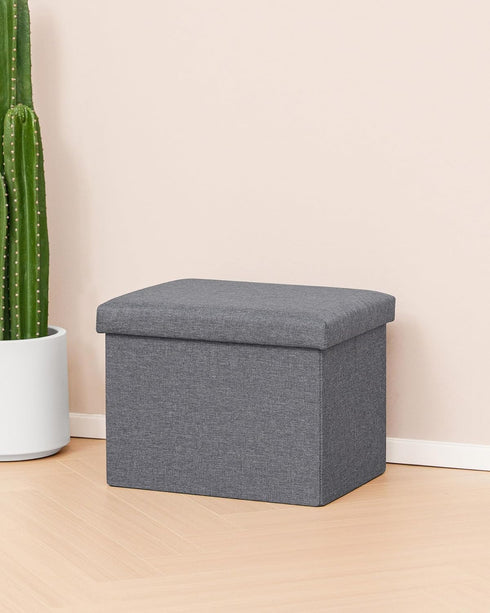 16.5"x12.6"x12.6" B FSOBEIIALEO Folding Storage Ottoman Cube Linen Ottomans for Living Room, Bedroom, Home Office, Dorm
