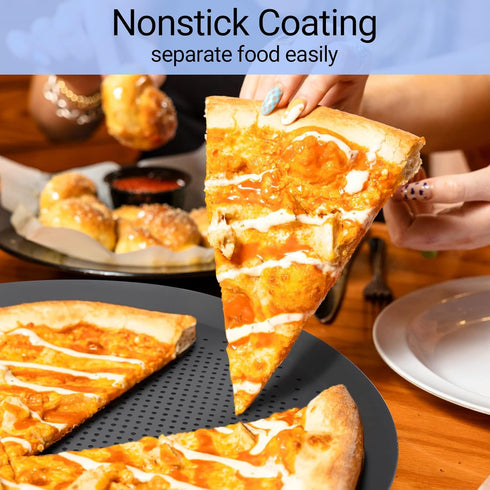 Beasea 14 Inch Pizza Pan, Perforated Heavy Duty Aluminum Alloy Round Pizza Crisper for Home Kitchen